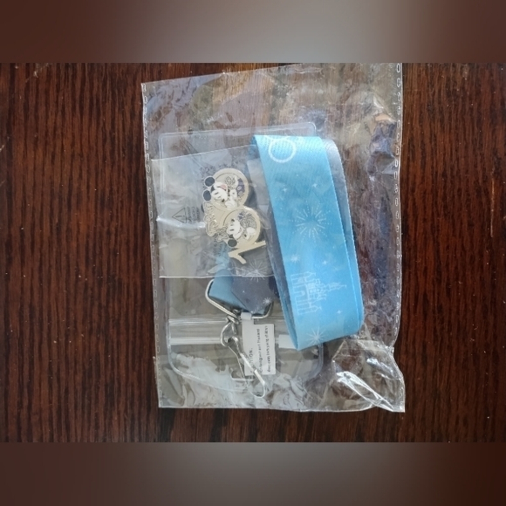 Disney Blue Lanyard with Silver Charms